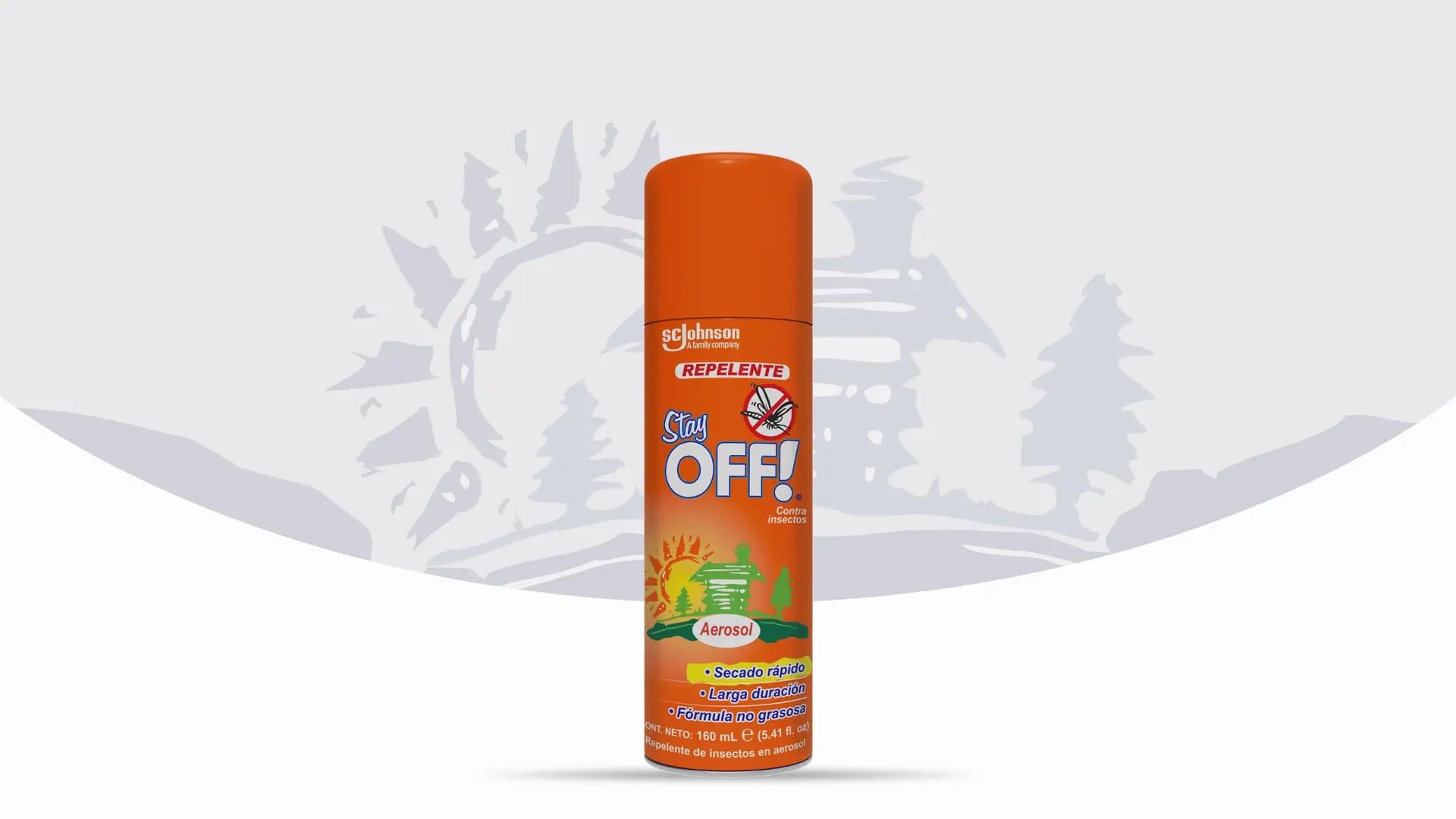 Frente de un envase de metal de Stay OFF!® Adultos Aerosol