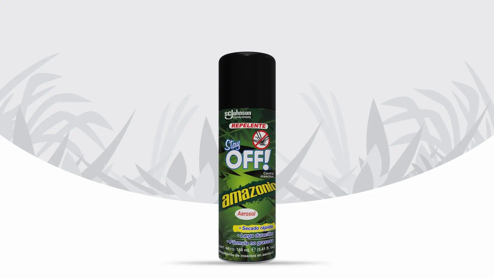 Frente de un envase de metal de Stay OFF!® Amazonic Aerosol